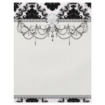 white and black romantic damask design personalized flyer