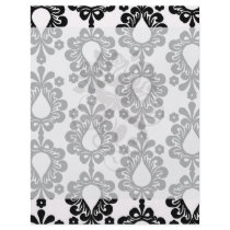 white and black small flower teardrop damask flyer