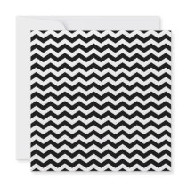 White and Black Zig Zag Custom Invitations
