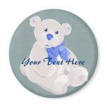White and Blue Bear Magnet