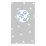 White and Blue Christmas Bauble. On Starry Gray. Business Card Template