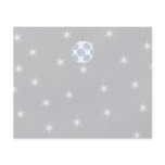 White and Blue Christmas Bauble. On Starry Grey. flyers