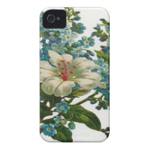 White and Blue Flowers iPhone 4 Covers