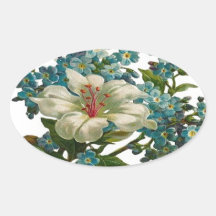 White and Blue Flowers Stickers