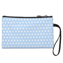 White and Blue Polka Dot Pattern. Spotty. Wristlets