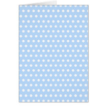White and Blue Polka Dot Pattern. Spotty. Greeting Cards