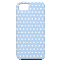 White and Blue Polka Dot Pattern. Spotty. iPhone 5 Case