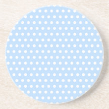 White and Blue Polka Dot Pattern. Spotty. Drink Coasters