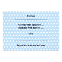 White and Blue Polka Dot Pattern. Spotty. Announcements
