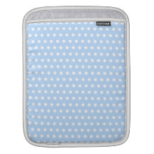White and Blue Polka Dot Pattern. Spotty. iPad Sleeves