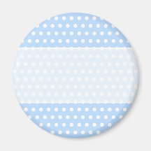 White and Blue Polka Dot Pattern. Spotty. Refrigerator Magnet
