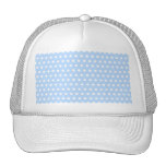 White and Blue Polka Dot Pattern. Spotty. Mesh Hat