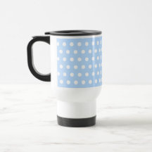 White and Blue Polka Dot Pattern. Spotty. Coffee Mugs