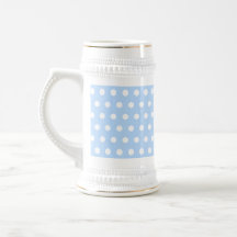 White and Blue Polka Dot Pattern. Spotty. Coffee Mugs