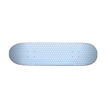 White and Blue Polka Dot Pattern. Spotty. Skate Board Decks