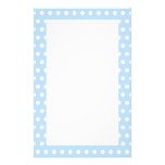 White and Blue Polka Dot Pattern. Spotty. Stationery Paper