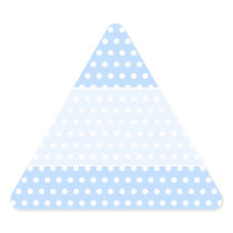 White and Blue Polka Dot Pattern. Spotty. Triangle Sticker