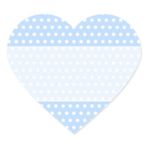 White and Blue Polka Dot Pattern. Spotty. Heart Sticker