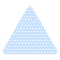 White and Blue Polka Dot Pattern. Spotty. Triangle Sticker