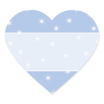 White and Blue Stars Design. Heart Stickers
