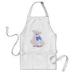 White and Blue Teddy Apron