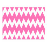 White and Bright Pink Zigzags. postcards