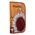 White and Burgundy Flower on Orange Organizers
