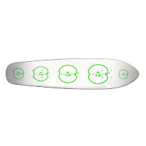 White and Green Apple Half. Skateboard