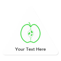 White and Green Apple Half. Sticker