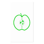 White and Green Apple Illustration. Fruit. Custom business cards