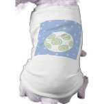 White and Green Christmas Bauble. On Starry Blue. Dog Tee