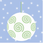 White and Green Christmas Bauble. On Starry Blue. photo sculptures