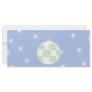 White and Green Christmas Bauble. On Starry Blue. Rack Card Template