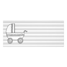 White and Grey Baby Pram. Personalised Announcements