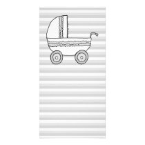 White and Grey Baby Pram. Photo Card Template