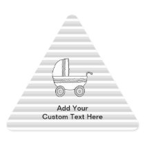 White and Grey Baby Pram. Sticker