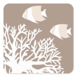 White and Ivory Beige Tropical Angelfish stickers