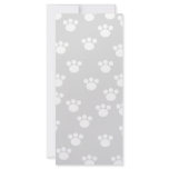 White and Light Grey Paw Print Pattern. Rack Card