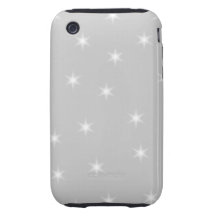 White and Light Grey Star Pattern. Tough iPhone 3 Cases