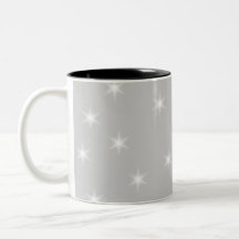 White and Light Grey Star Pattern. Mugs