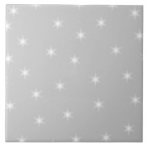 White and Light Grey Star Pattern. Tiles