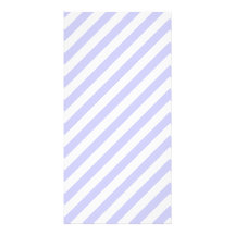 White and Light Purple Stripes. Customized Photo Card