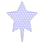 White and Lilac Purple Polka Dot Pattern. Spotty. Cake Pick