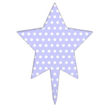 White and Lilac Purple Polka Dot Pattern. Spotty. Cake Pick