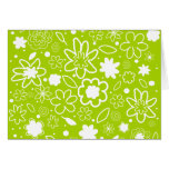 White and Lime Green Floral Pattern Cards