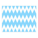 White and Pastel Blue Zigzags. postcards