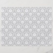 White and Pastel Grey Damask Design. Personalised Flyer