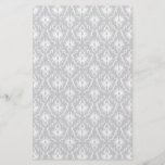 White and Pastel Grey Damask Design. Full Colour Flyer