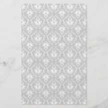 White and Pastel Grey Damask Design. Full Colour Flyer