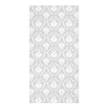 White and Pastel Grey Damask Design. Photo Greeting Card